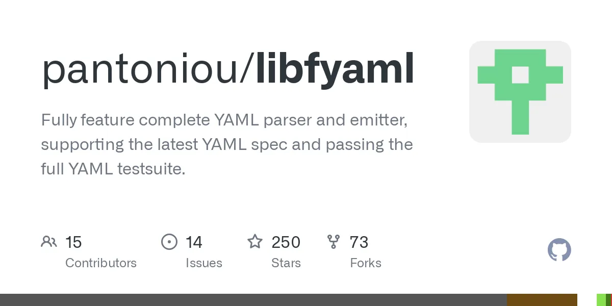 GitHub repository for libfyaml.